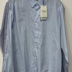 Theory Blue XL Dress Shirt Classic Collar